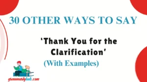 Other Ways to Say ‘Thank You for the Clarification’